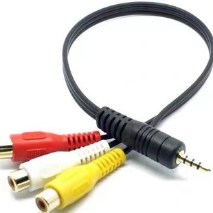 3.5mm one-three AV adapter to RCA red, white and yellow video line Skyworth/TCL lotus female audio adapter