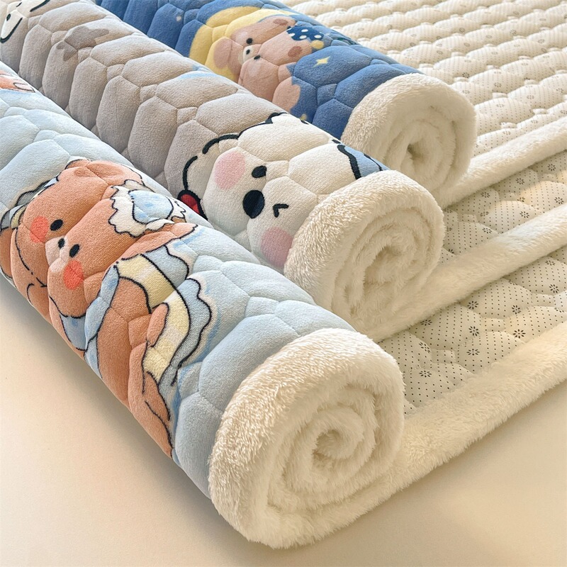 Class a Milk Velvet Mattress Thickeneded Student Dormitory Mattress Mat Winter Single Thin Cushion Soft Cushion Coral Velvet Cushion Quilt 4