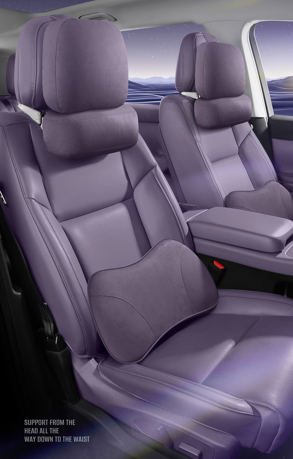 Suitable for 22-26 Models of Leapmotor C10C16 Headrest and Lumbar Pillow, Leapmotor C10 Original Car Color Headrest and Memory Foam Lumbar Pillow