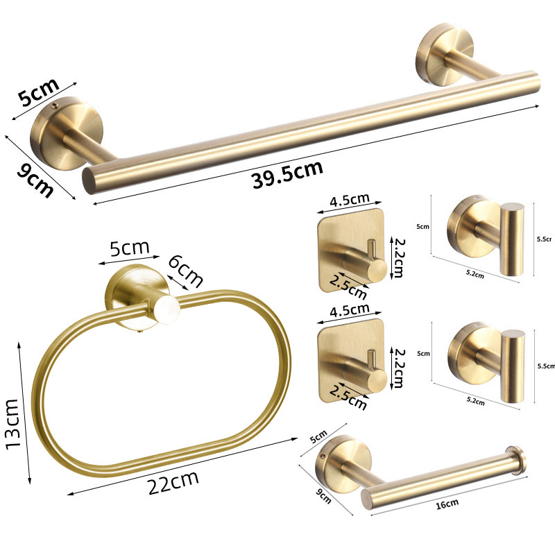 Colgante de acero inoxidable conjunto de baño hogar vida sin rastro pared tipo toalla de almacenamiento de toallas de gancho