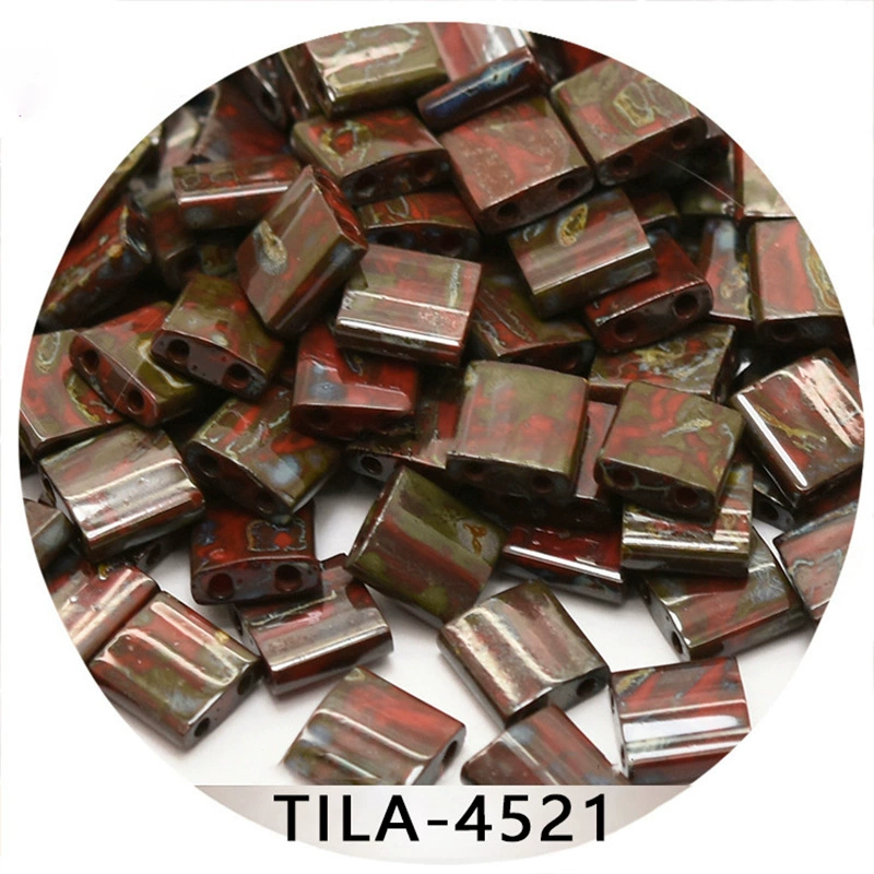Japanese Miyuki MIYUKI full tirami beads TILA handmade DIY French embroidery double hole flat beads Picasso series