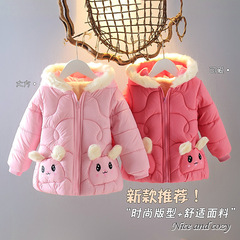 Children's Thick High-Quality Cotton Winter Coat Cartoon Hooded Jacket Boys and Girls Fashion Cozy Quilted Coat Baby's Small Cotton Jacket