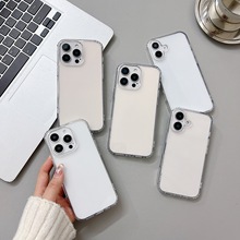 适用苹果16E透明IphoneSE4精孔/大孔Iphone15promax二合一手机壳