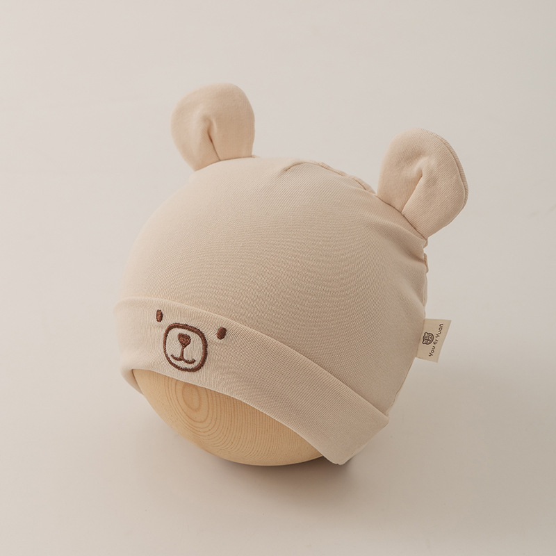 0-3 Mes recién nacido sombrero toallas de saliva set primavera y otoño algodón puro bebé recién nacido sombrero de bebé protector de la puerta