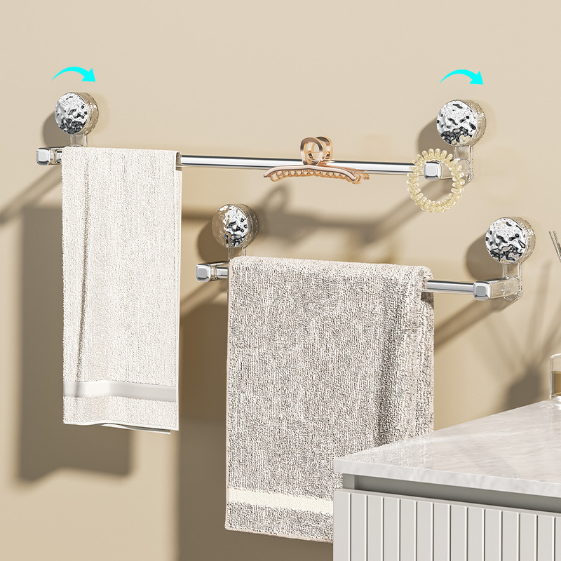 Vipper toallas de baño sin perforación toallas de baño de pared para almacenar artículos de baño de una sola varilla colgante para inodoro minimalista