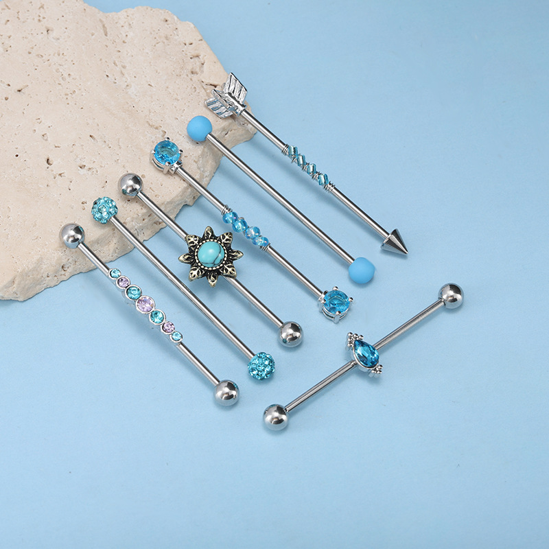 Pointed titanium steel lip stud product view
