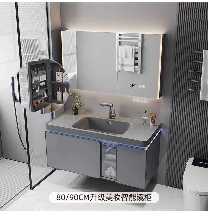 New minimalist bathroom cabinet, ceramic integrated basin bathroom cabinet, combined bathroom washbasin, new ceramic washbasin cabinet undefined