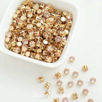 Zircon Spacer Beads DIY Beads Beaded: Zərgərlik ara hissələri - 5mmchampagne-powder-30-pieces