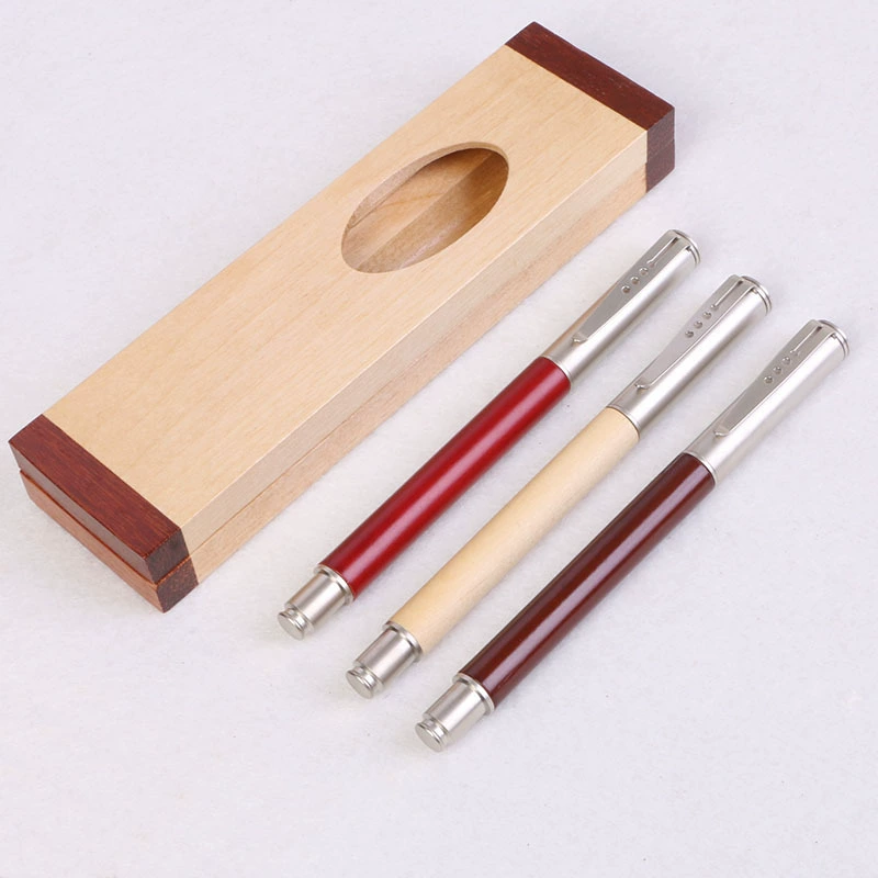 (Cross-border trading), metal rollerball pen from natural wood for office, stationery, set, neutral style, Birthday gift