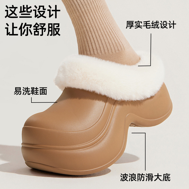 2025新款包头拖鞋女外穿厚底增高防滑居家拖鞋女室内休闲保暖棉拖|undefined