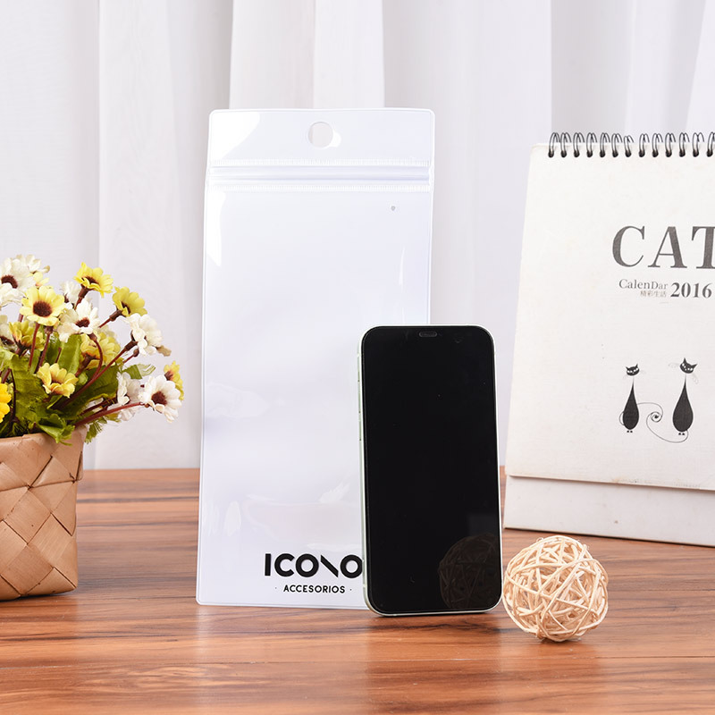 工厂批发 加厚opp苹果透明塑料袋 白色卡头挂孔袋 手机壳包装袋