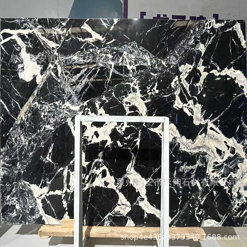 Natural Marble Napoleon Black Calacatta Black Marble Hotel Bathroom Threshold Stone and Background Stone
