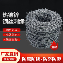 带刺铁丝网防盗防爬带刺钢丝刺绳热镀防锈刺丝铁蒺藜阳台围墙防护