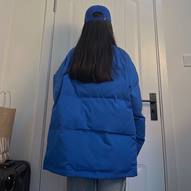 冬季棉服立领黑色新面包服棉衣外套女潮ins秋冬季加厚中长款棉袄