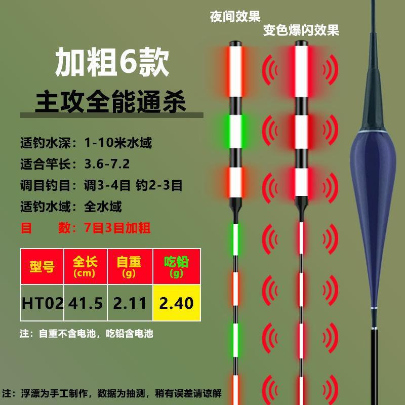 高感度バイトフック、色が変わる、点滅する、発光、目を引く、太字のフナと鯉のフロート、昼夜兼用の電子発光魚フロート|undefined