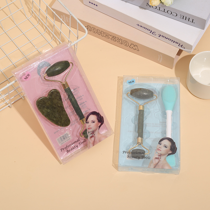 Boutique transfronteriza herramientas de belleza maquillaje huevo y máscara cepillo masaje palo combinación máscara de silicona cepillo facial