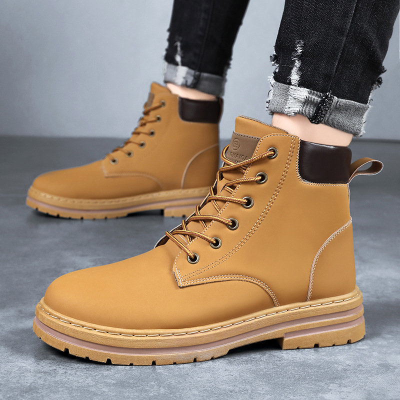 Martin botas para hombre invierno 2024 nuevos zapatos de hombre estilo británico botas de ruibarbo retro zapatos casuales de alta altura para hombre