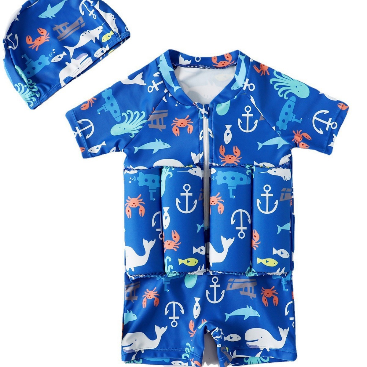 Blue buoyancy swimsuit + swimming cap