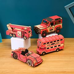 3D three-dimensional assembled laser wooden toys for adults and children Automobile excavator DIY puzzle model ornaments wholesale