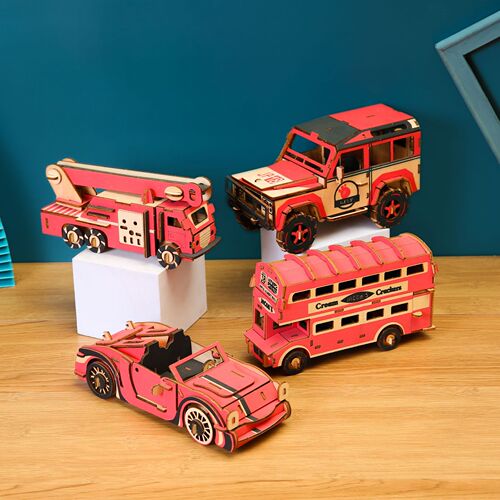 Street stall wholesale wooden airplane car 3D puzzle puzzle handmade DIY house model wooden toy