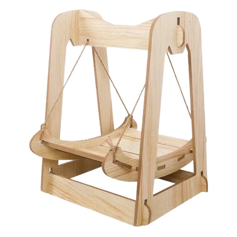 Jaula de madera para gatos, hamaca colgante, nido para gatos, columpio para mascotas, cama para gatos, cama mecedora extraíble de madera maciza, nido para gatos de madera maciza