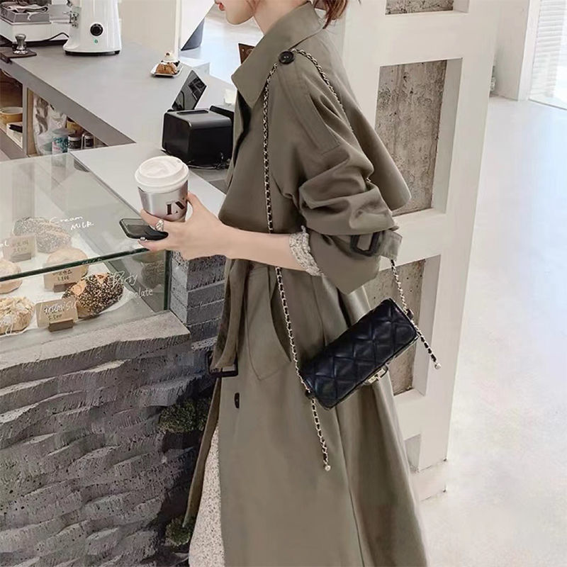 中长款风衣外套女春秋季新款小个子洋气时尚流行垂感大衣韩版