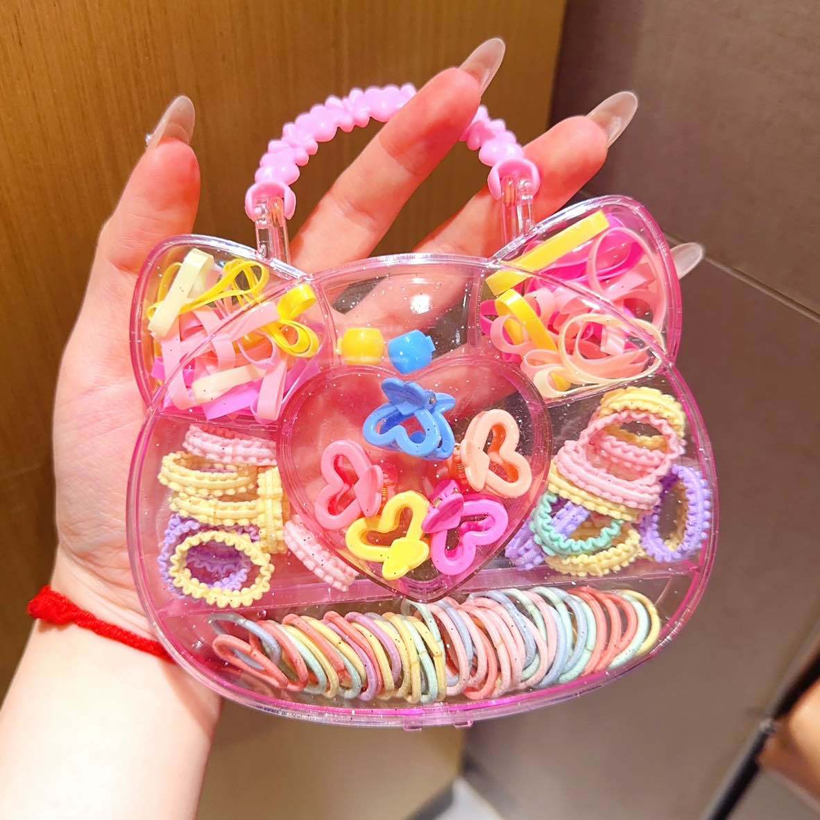 Set de combinación clip mariposa y anillos de toalla, gomas elásticas sin costuras – estilo coreano nuevo.