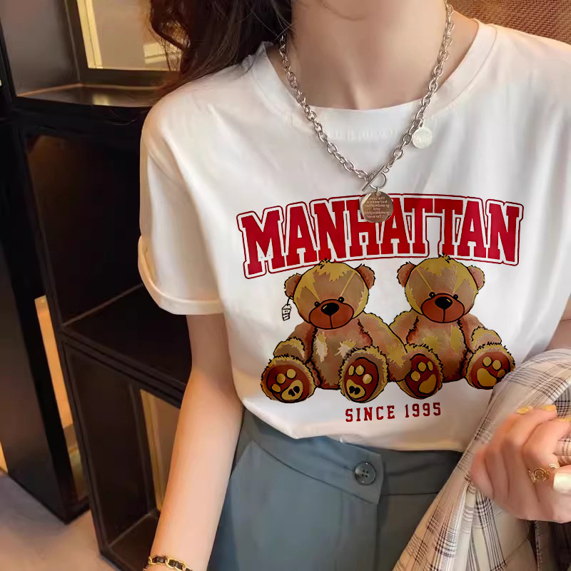 Combed cotton-brown double bear