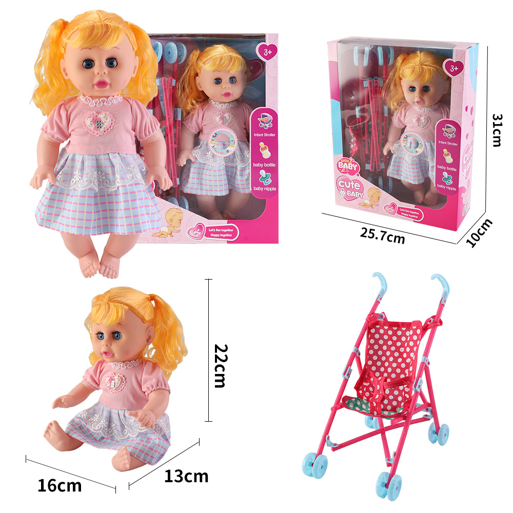 Juguetes para niños, niñas, carro inteligente, 14 pulgadas muñecas, carro de bebé, princesa