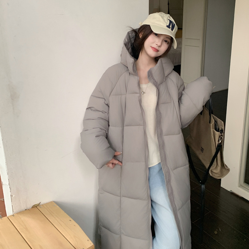 外贸中长款羽绒棉服女2025新款流行连帽过膝加厚冬季棉袄棉衣外套|undefined