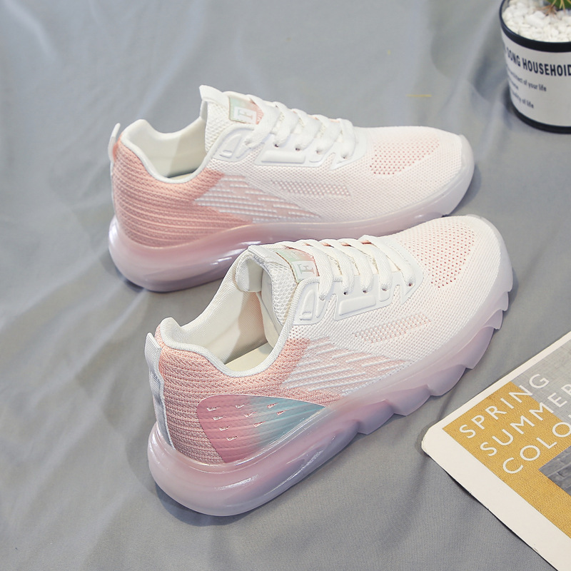 Foreign Trade Cross-Border New Casual Women's Shoes Jelly Bottom Mesh Shoes Colorful Versatile Sports Shoes Soft Bottom Breathable Student Shoes