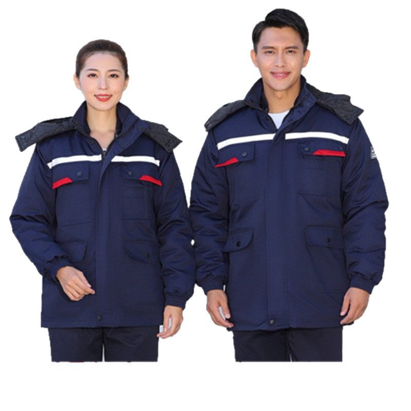 invierno antiestático reflector ropa de trabajo ropa de algodón hombre y mujer gruesa ropa de algodón caliente ropa de protección contra el frío
