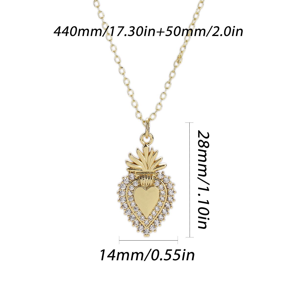 17g Weight Pendant, Chain Jewelry Making Type Copper Chain Material 1 Piece Quantity Holiday, Street Occasion Copper Material Heart Shape Pattern Unisex Gender Plating Design Retro, Simple Style Style 1 Piece Copper Heart Shape Pendant Chain 1