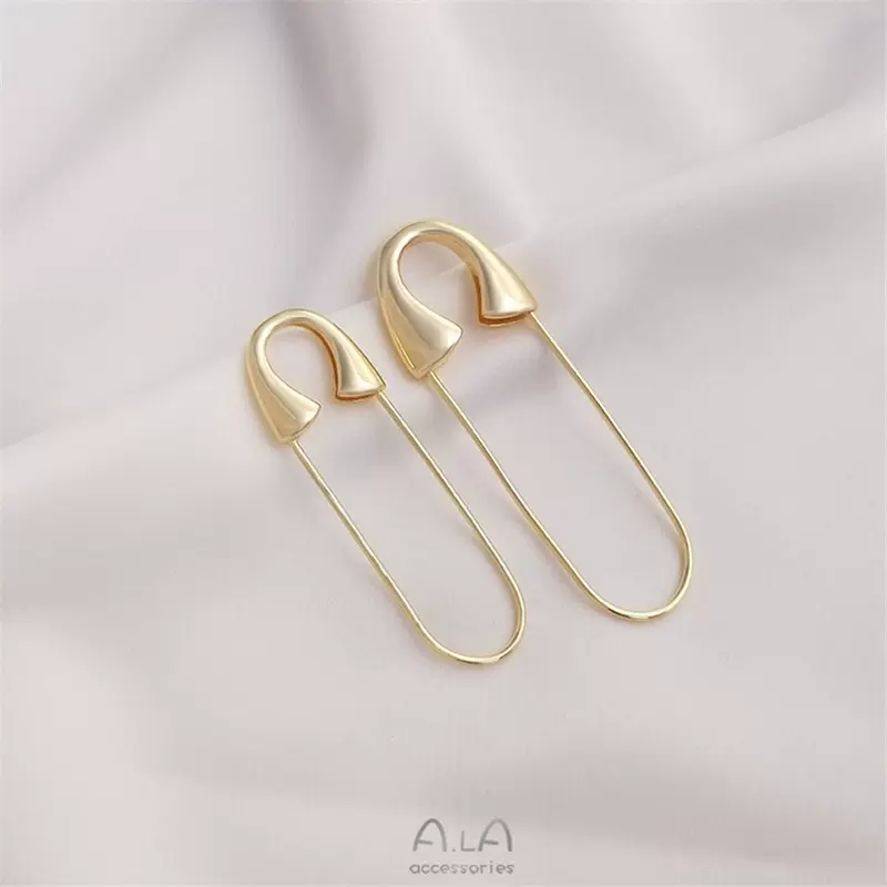 保色胸针14K包真金高档别针手工diy串隔珠吊坠防走光饰品装饰配件