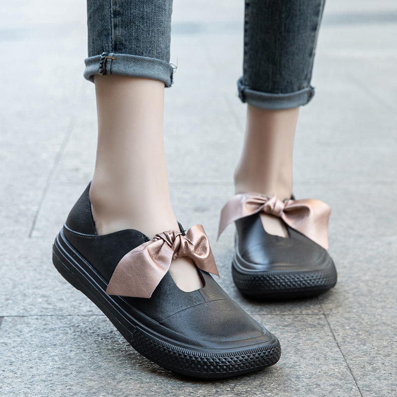 Fashionable non-slip low casual slip-ons flat with bow for men and…