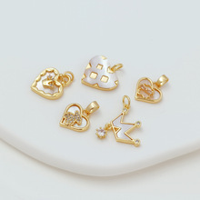 14Kͭ�����ɫ��Ƕ�ʯ���׵������Ļʹڵ�׹�ֹ�DIY��Ʒ���