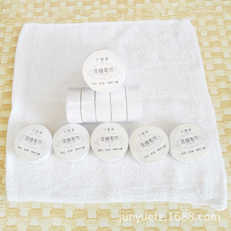 Wholesale disposable square towel hotel outdoor travel portable mini compressed towel square towel printable brand logo