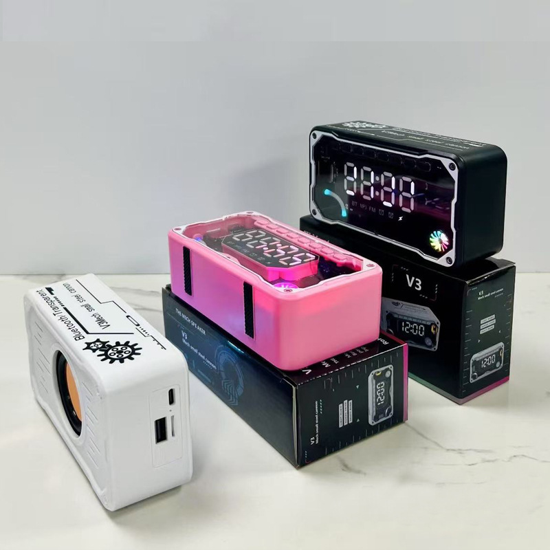 メカ Bluetooth スピーカー小型鋼砲屋外大音量ホーム多機能デスクトップ目覚まし時計サブウーファーオーディオ|undefined