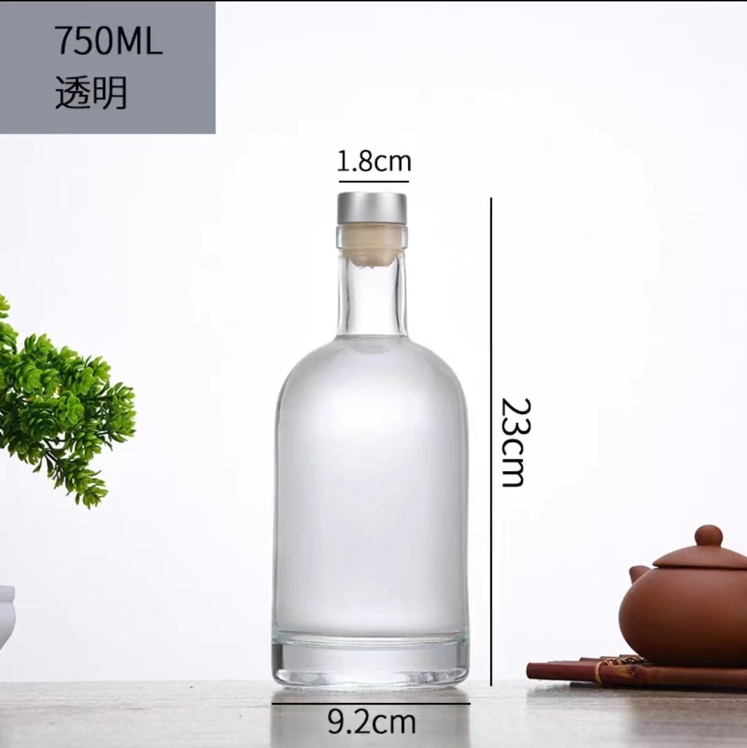 Stock 50ml 100ml 375ml botellas de vodka botellas de vidrio transparente botellas de licor botellas de medicina