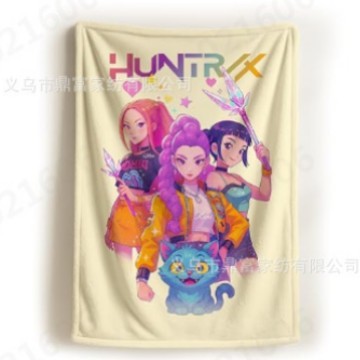 跨境法兰绒毛毯K Pop Demon Hunters Team Anime数码印花毛毯盖毯|undefined