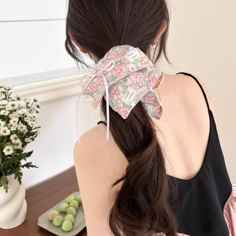 Nuevo encaje coreano anillo de cabello de alto nivel anillo de cabello de niñas cabeza de cuerda de arco flotante cuerda de cabello tocado