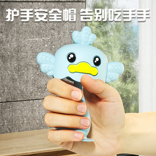 Baby silicone teether duck rattle children's oral anti-eating hand molar stick food grade baby bite fun