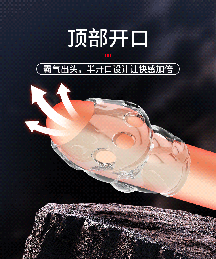 Baile Pattila Textured Glans Cover Sleeve Manual Rotating Delay Condom — detail image 6