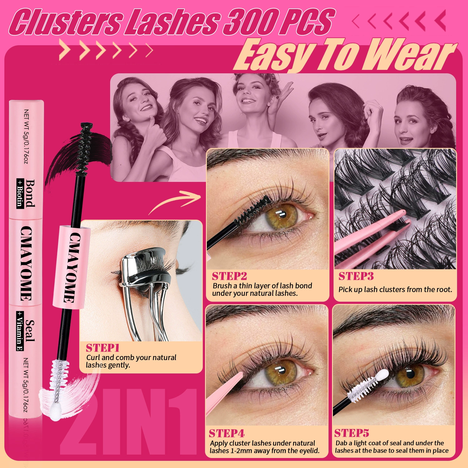 (Кросс-бордерная торговля), false eyelashes, плотный набор, 18 мм, отдельные пучки ресниц, DIY