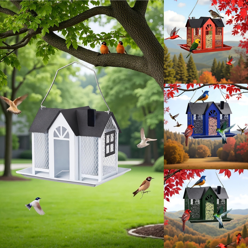 2026秋冬跨境外贸新款1个户外悬挂式大容量野生喂鸟器|ru