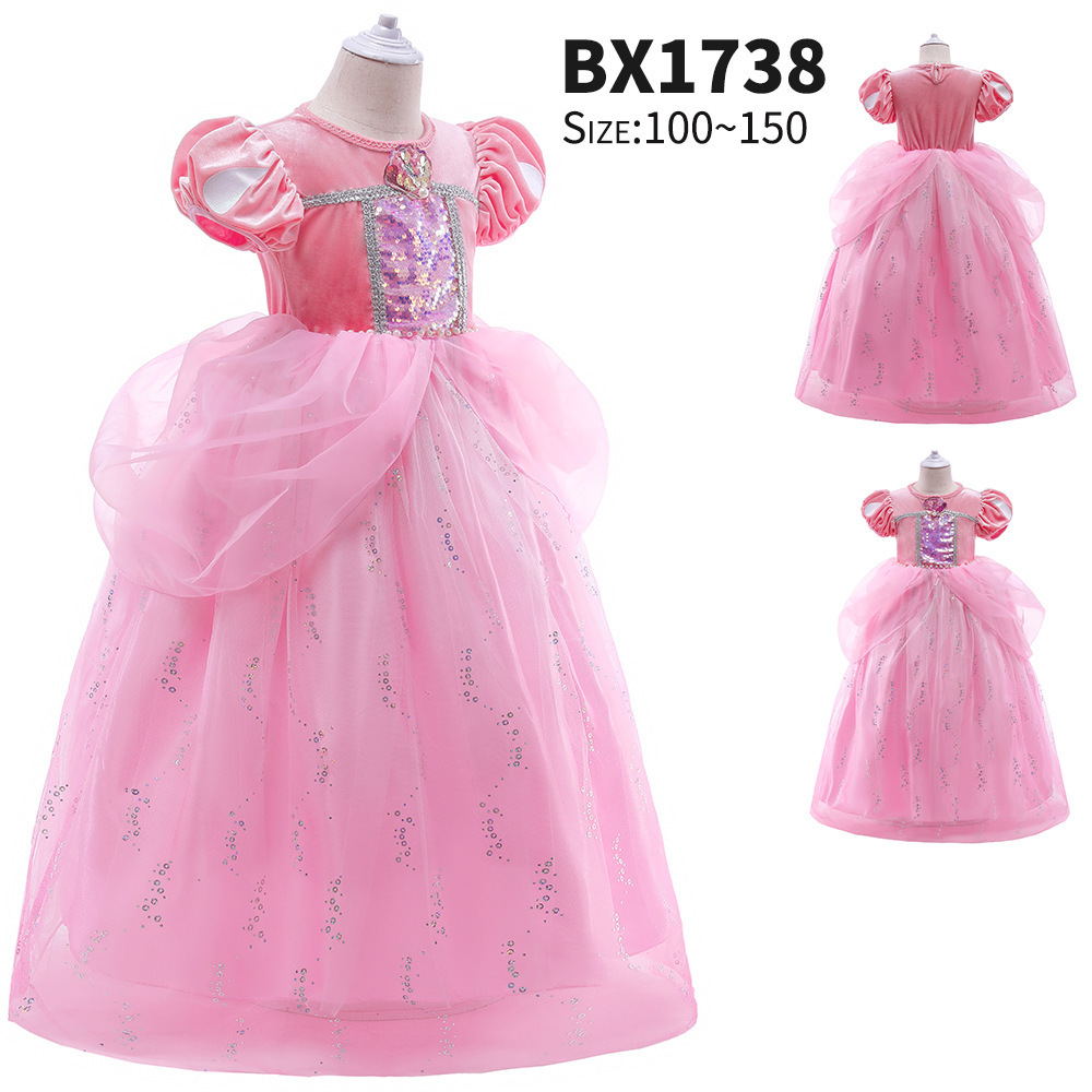 Cosplay ropa de actuación sirena ropa de actuación de niñas vestido de princesa red Pong vestido de niñas