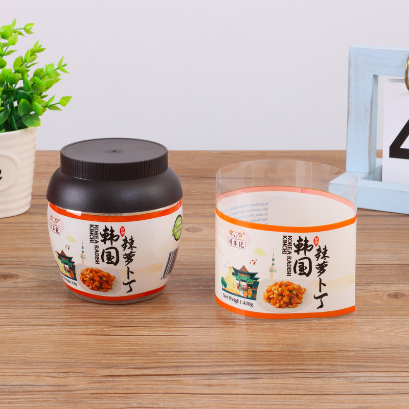 彩印辣白菜外包装热缩膜PETS热收缩膜厂家供应标签印刷logo