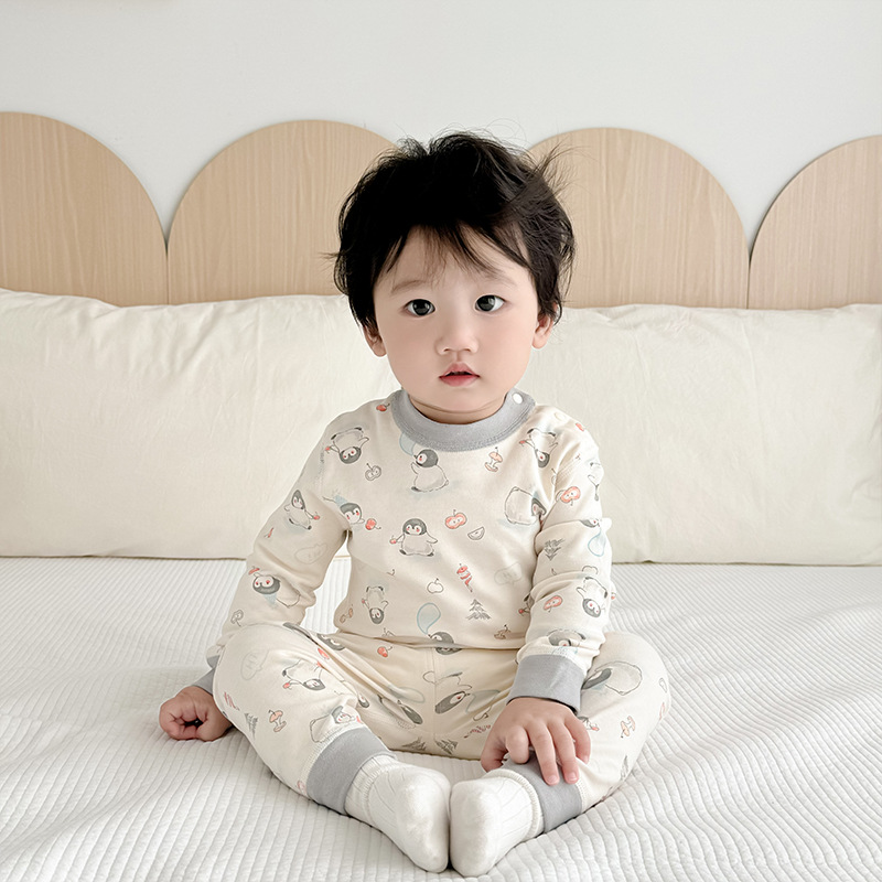 宝宝秋衣秋裤分体内衣套装新款婴幼儿男女小童家居服冬季睡衣a类