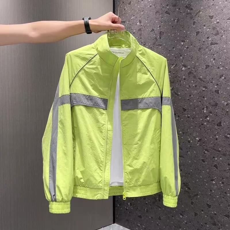 Spring, Summer and Autumn Contrasting Color Splicing Jackets for Men and Women, Simple and Fashionable Tops, Stand-Up Collar Jackets, High-Quality Versatile Jackets