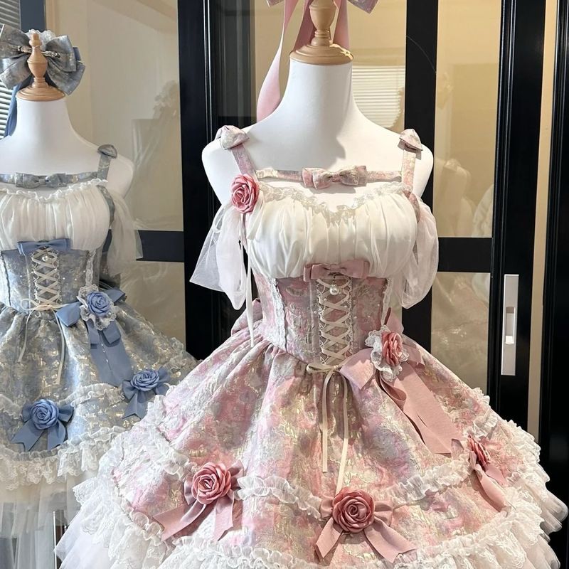 春夏の新しいフランススタイルの絶妙なジャカード織りのふわふわスカート、気質ウエスト痩身ドレス、女性用ショートスカート|undefined
